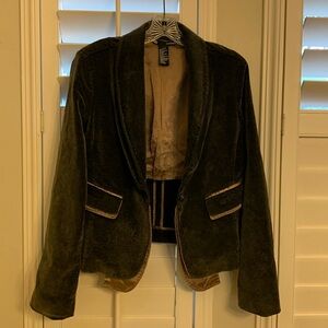 Ecko Red Charcoal Grey Velvet Jacket Blazer